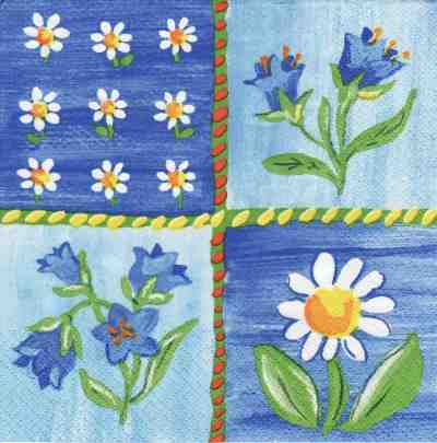 Blumenmemory - blau