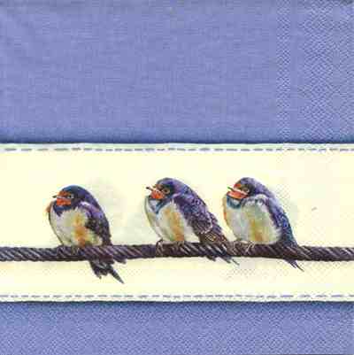 Three birds - blue