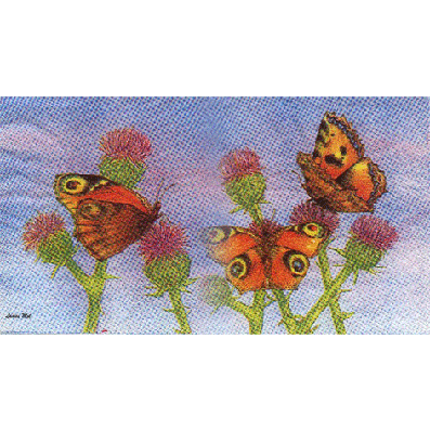 Schmetterlinge mit Disteln (E-2)